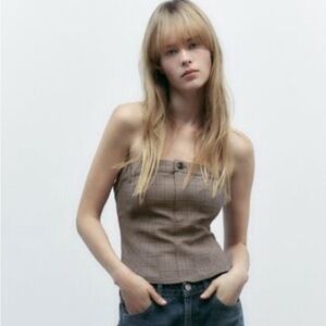 Zara plaid corset top